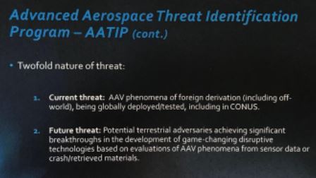 Pentagon's UFO Program Briefs Government On 'Off-World' Vehicles